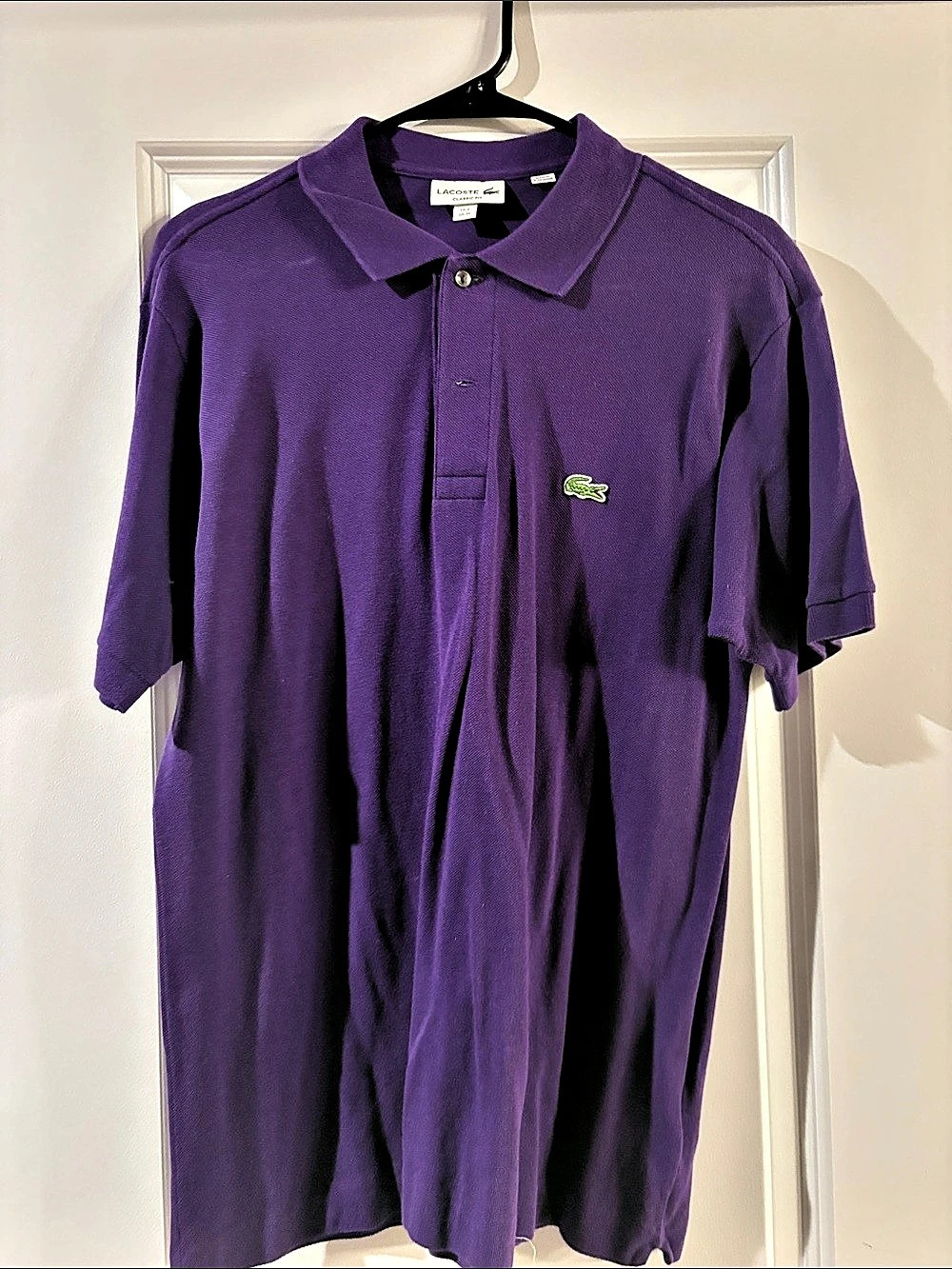 Lacoste Classic Fit Polo Shirt in Purple Size Medium Like New